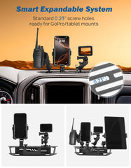 Joytutus left clip illustrates one-handed secure locking for easy reach.