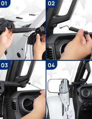 Corrosion-resistant finish on JOYTUTUS Gladiator JT mirrors stands up to elements