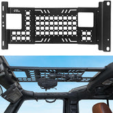 JOYTUTUS overhead Molle panel on Wrangler JK hard top increases cargo space.