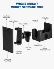 Metal bracket of JOYTUTUS phone holder securing a smartphone