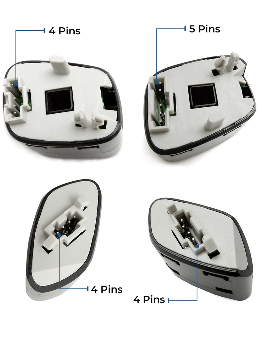 Joytutus steering wheel buttons show White LED symbols for visibility