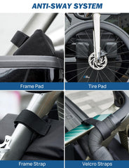 JOYTUTUS anti-wobble system locks bike frame for stable transport.