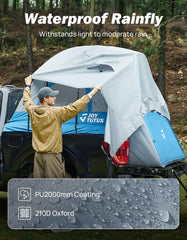 Spacious JOYTUTUS truck tent interior showing two-person comfort.