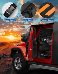 JOYTUTUS Wrangler cab cover storage bag keeps it tidy when not in use.