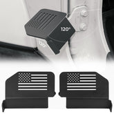 JOYTUTUS Wrangler foot pegs with US flag pattern for enhanced stability.