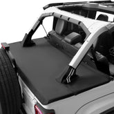 JOYTUTUS Wrangler JLU tonneau cover front view for precise fit and trunk protection.