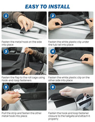 JOYTUTUS Wrangler JLU tonneau cover reflective strips improve nighttime visibility.