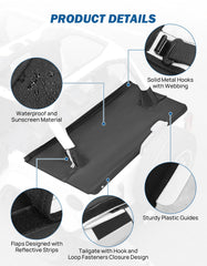 JOYTUTUS Wrangler JLU tonneau cover secure-closure detail with hook-and-loop fastener.