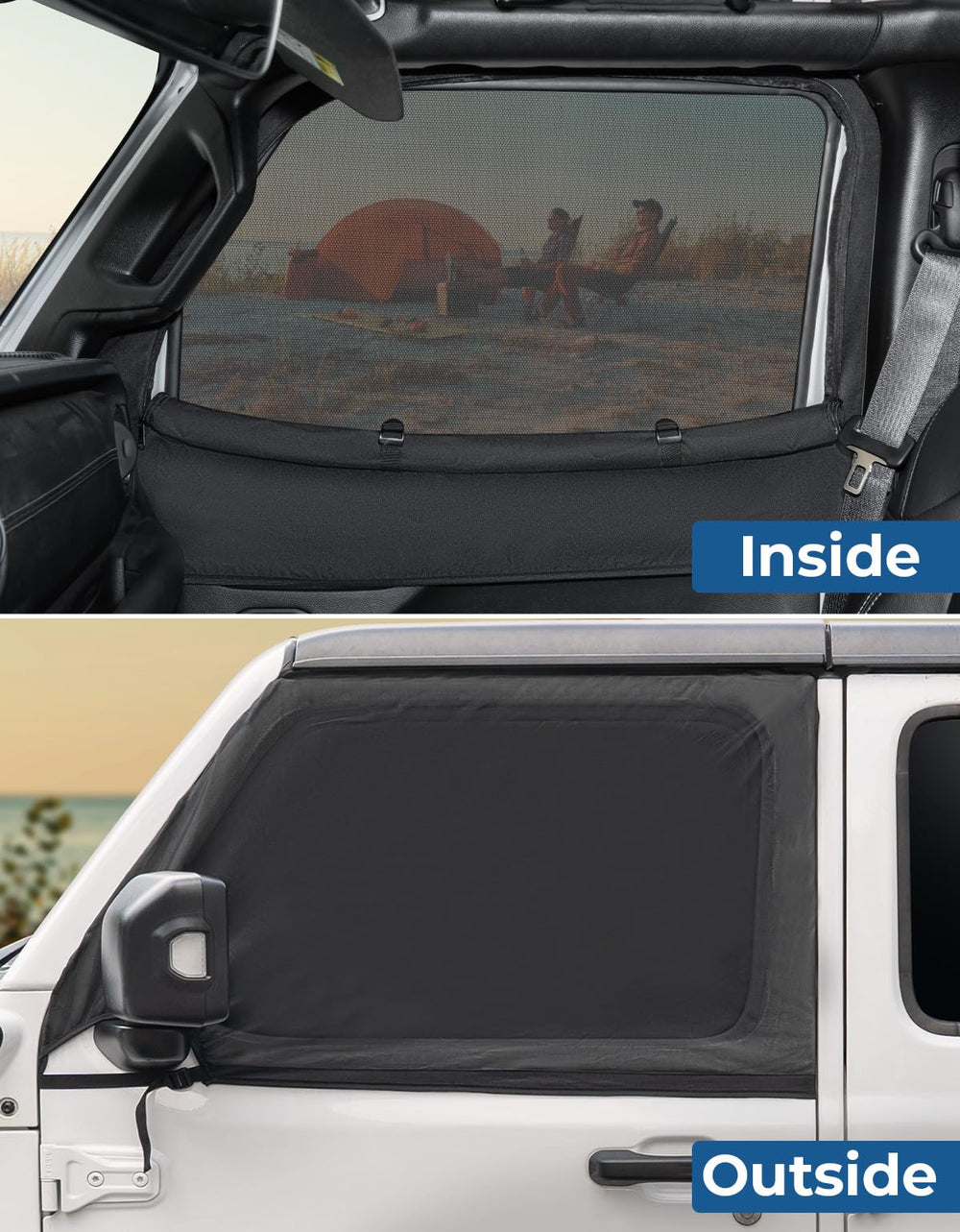 JOYTUTUS wrangler-side-window-cover-privacy keeps cabin cooler and private.