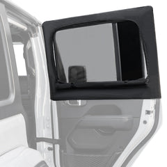 JOYTUTUS Wrangler side window shade with outside grid design for sun protection and privacy.