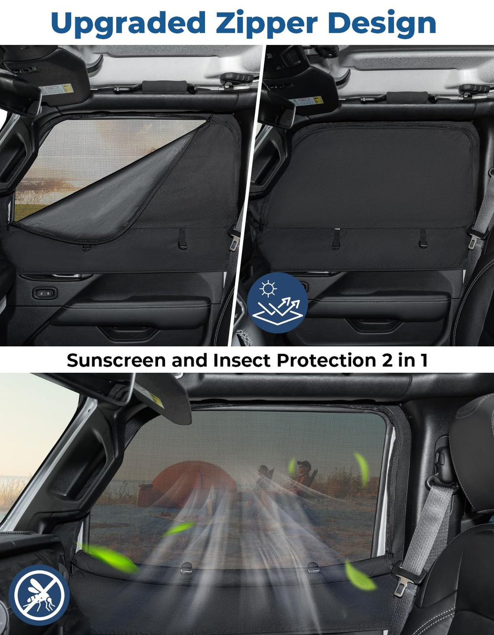 JOYTUTUS wrangler-window-shade-breathable improves airflow while sheltering from insects.