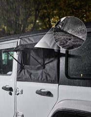 JOYTUTUS window cover enables ventilation with mesh and rain shield.