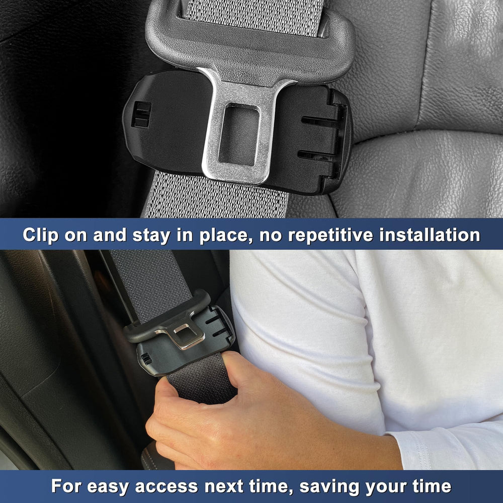 Joziko PP plastic seatbelt clips shown as durable and lightweight components.