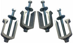 Nyloc nuts prevent clamp loosening under vibration on a toolbox installation.
