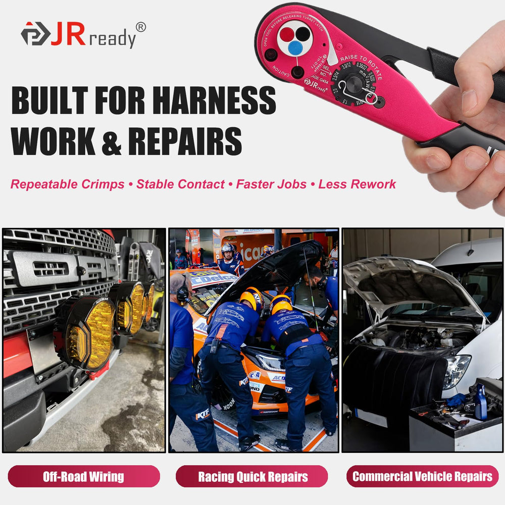 JRready ACT-DT1 full-cycle ratcheting guarantees complete crimps with correct pressure