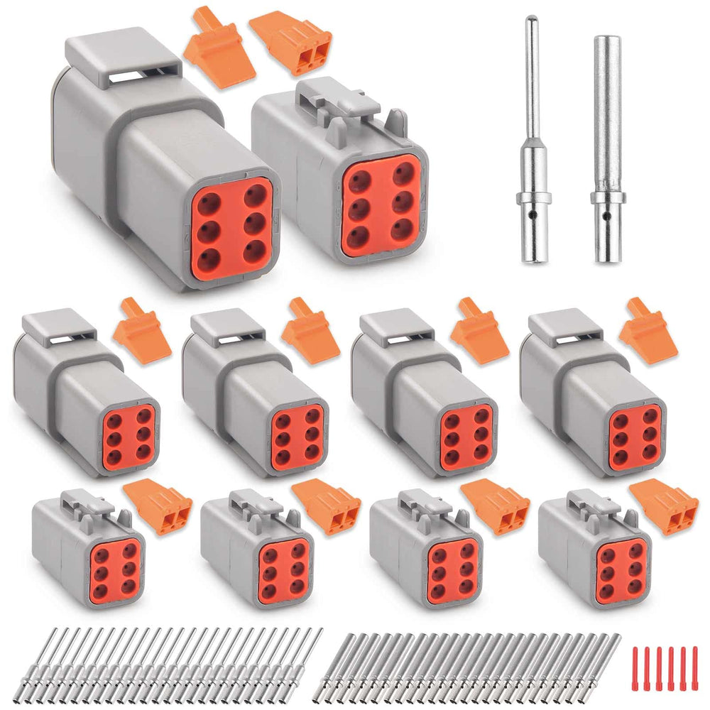 JRready Deutsch DTM 6-pin connectors kit parts set for durable vehicle wiring.