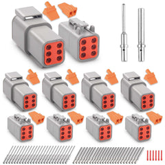 JRready Deutsch DTM 6-pin connectors kit parts set for durable vehicle wiring.