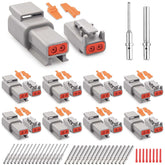 JRready Deutsch DTM kit 2-pin package with eight pairs for versatile waterproof connections.