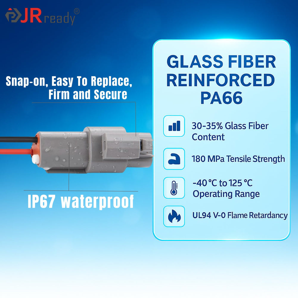 JRready DT contacts 14-18AWG illustrate reliable conductivity in rugged environments
