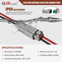 JRready 16-size stamped contacts close-up for reliable crimping.