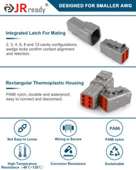 JRready DTM connectors ideal for marine use, bikes, and cars.