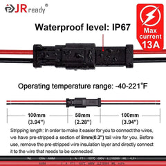 JRready IP67 waterproof rating visual highlights rugged marine use.