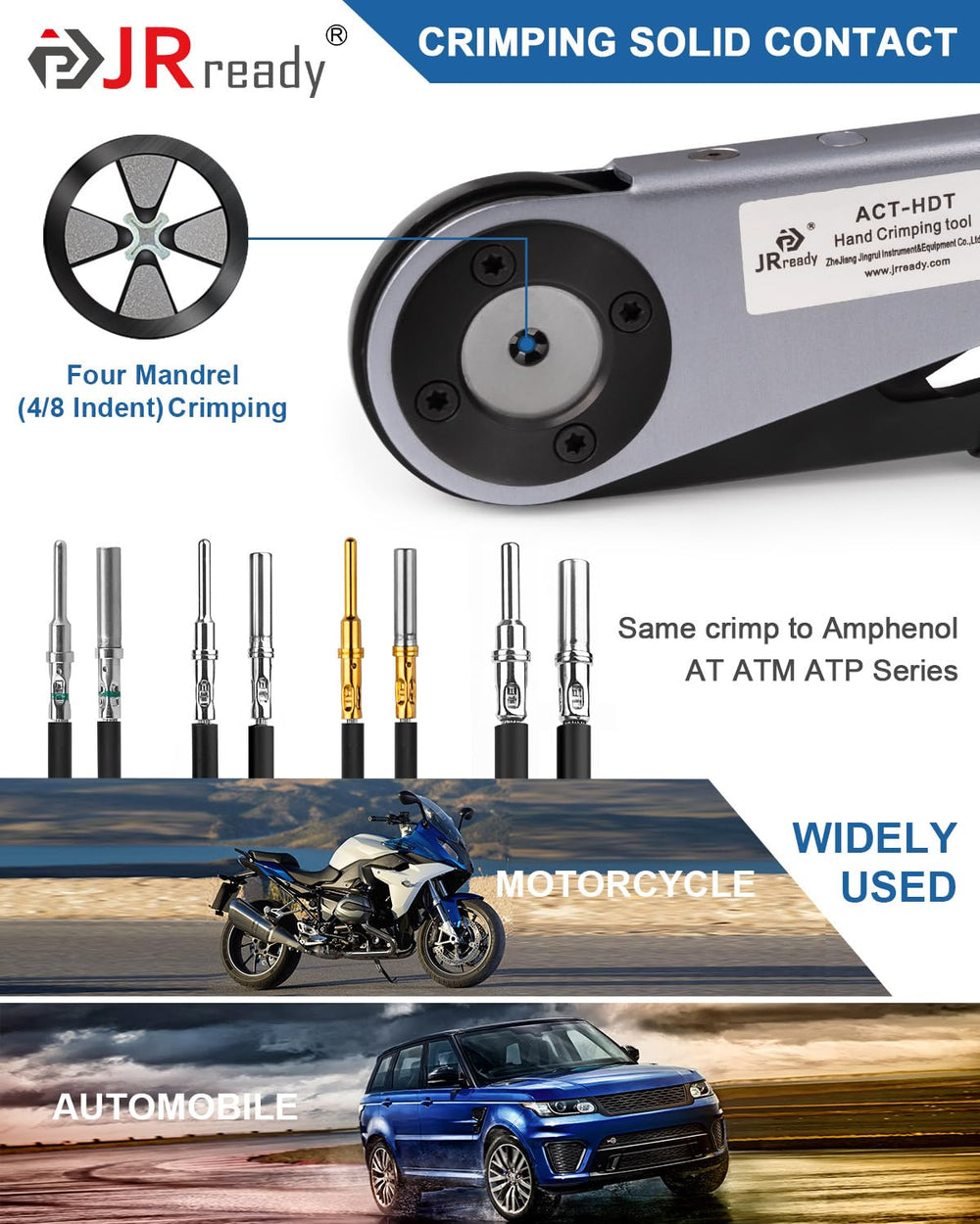 JRready ST2169 offers 12-22 AWG range for versatile Deutsch connections.