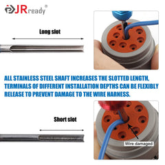 JRready stainless steel shaft offers long service life for durable, reliable terminations.