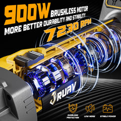 Jruav buffer polisher with two batteries and fast charger for extended sessions.