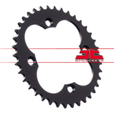 JT Sprockets JTR1350-38t steel rear sprocket side view for rugged chain reliability.