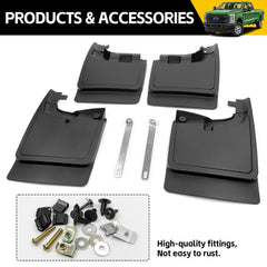 Packaging contents image for JTYZSM mud flaps showing mounting hardware.