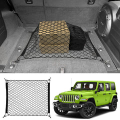 JTYZSM trunk cargo net anti-slip keeps items secure in Wrangler trunk