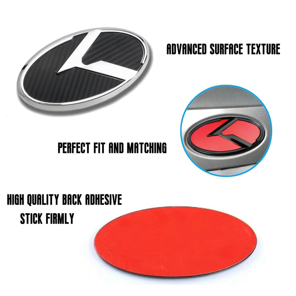 JULOPO closeup ABS emblem shows high-quality finish and easy adhesion