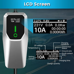 Junsun EV charger extended with 26ft cable for flexible charging.