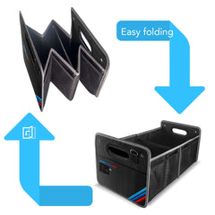 Junsungo trunk organizer folds to 5 cm for compact trunk storage.