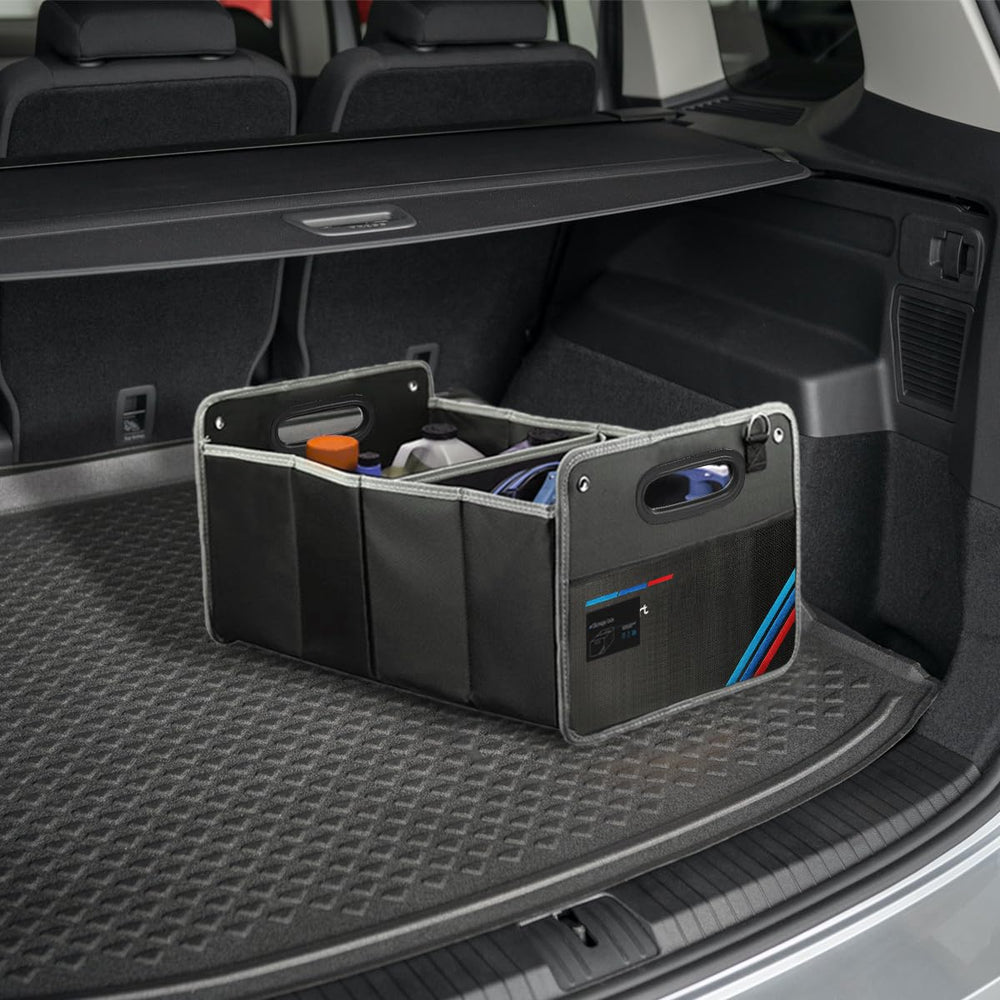 Junsungo trunk organizer features mesh pockets for towels and tools.