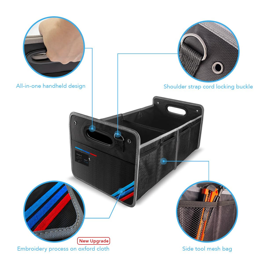 Junsungo trunk organizer with two compartments prevents item mixing.