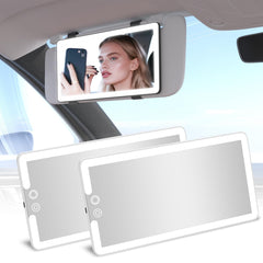 Junyaoxuan 2-pack car visor mirror with lights for easy makeup in day or night