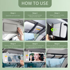 Junyaoxuan detachable visor vanity mirror saves space when not in use