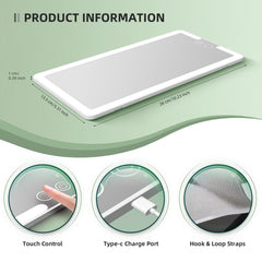 Junyaoxuan LED car visor mirror with 3 color modes for natural lighting