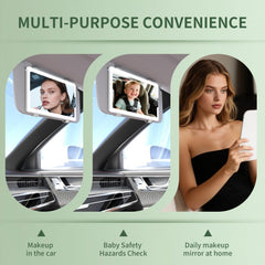 Junyaoxuan wide-view car mirror supports precise makeup while on the go