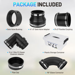 jurplix 3-in-1 slip-fit sewer cleanout adapter set