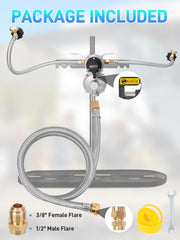 JURPLIX regulator package includes hoses, tape, screws, and bracket for installation.