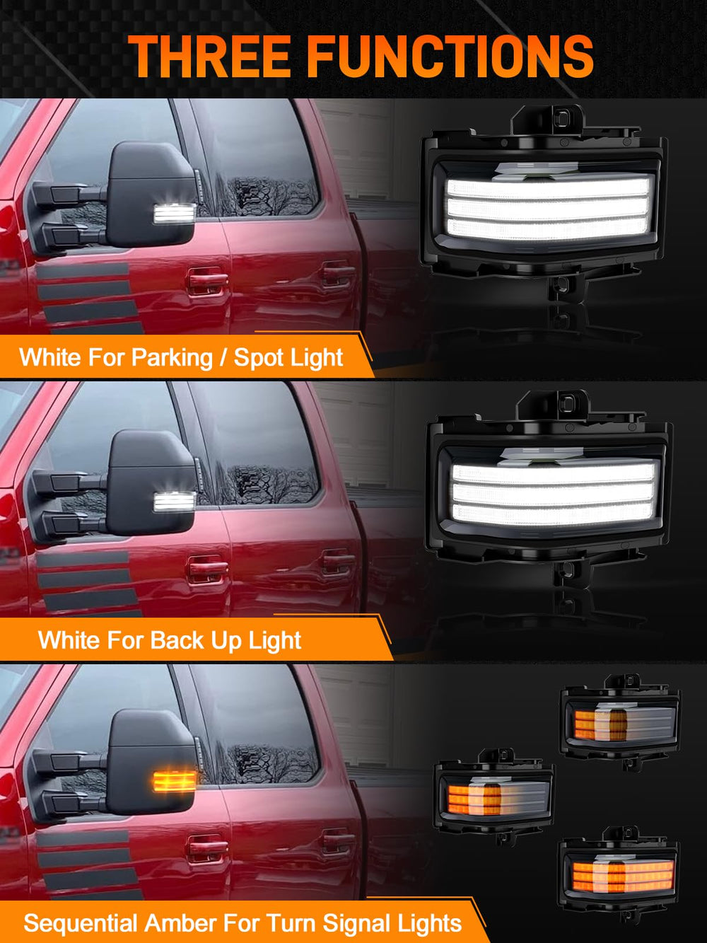 JURPLIX Smoke lens mirror light set adds sleek styling and function