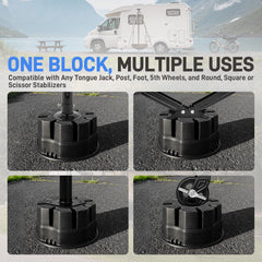 JURPLIX jack block with portable hollow design and grip holes for travel use.