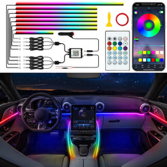 Jushope car LED strip with dynamic rainbow chasing for vivid interior mood