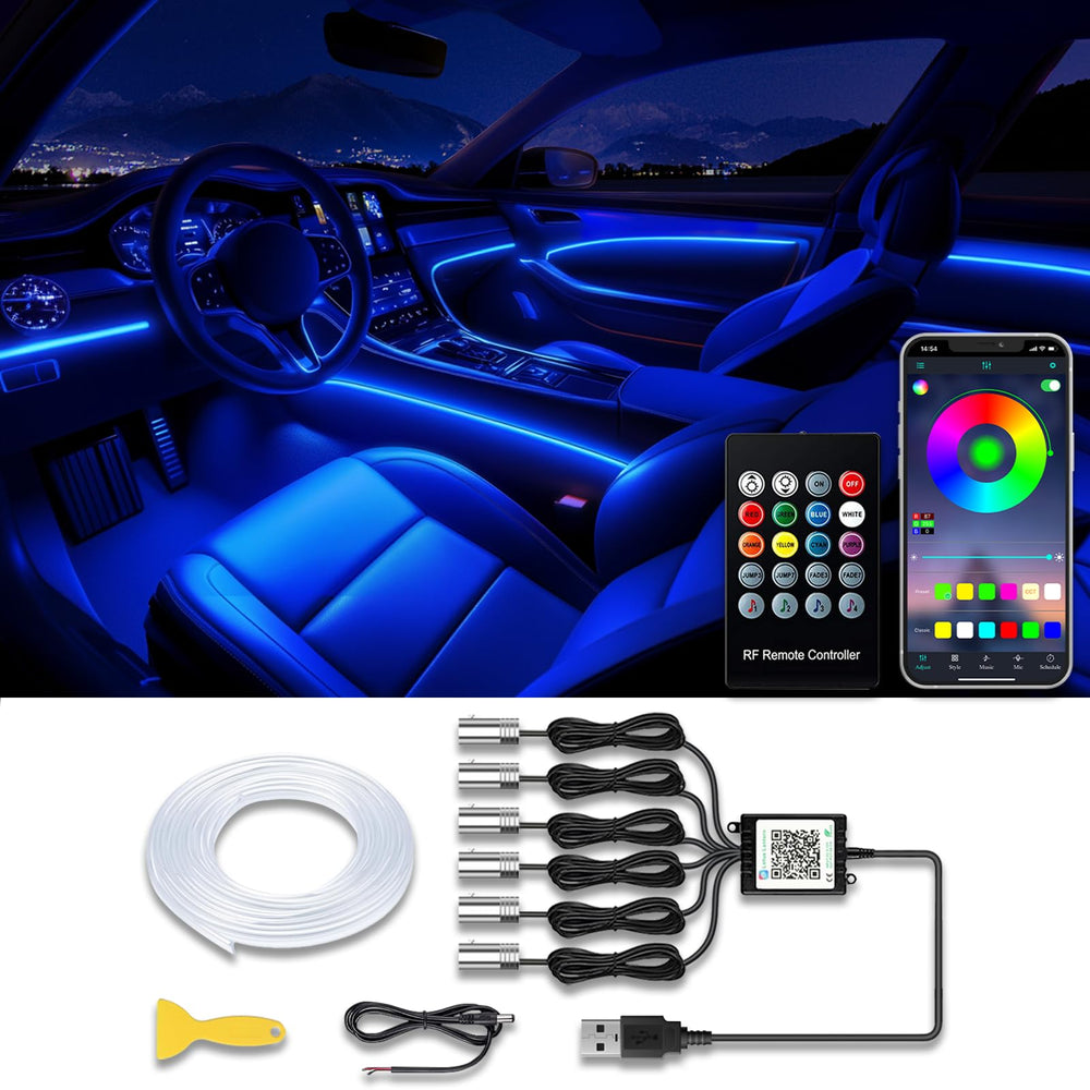 Jushope car LED strip powered by USB for quick interior lighting setup.