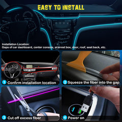 Jushope center-console fiber installation keeps the cabin tidy with a simple setup.
