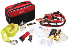 Justin Case Travel Pro jumper cables ready for quick roadside battery boosts