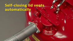 Justrite USA-made galvanized steel safety can offers durability and chemical resistance.
